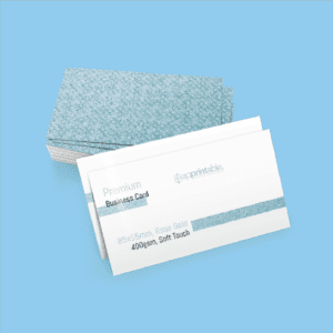 Stack of premium business cards with a patterned reverse