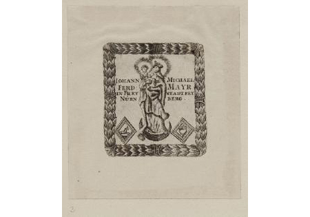 Engraved 18th-century trade card with a decorative border